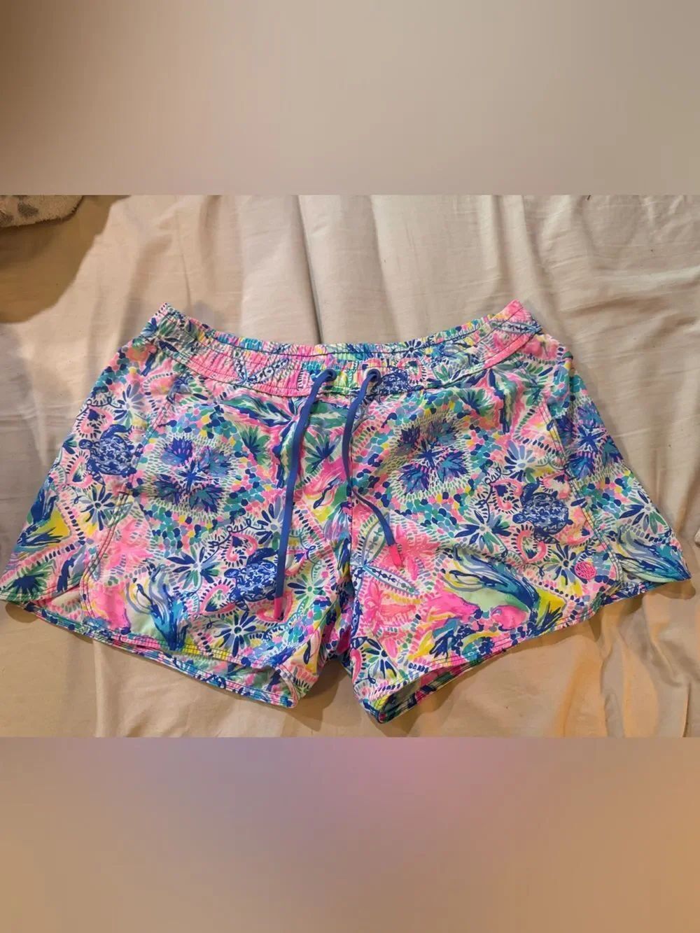 Lilly Pulitzer Bright Floral Swim Shorts in Pink, Blue, Green, Yellow